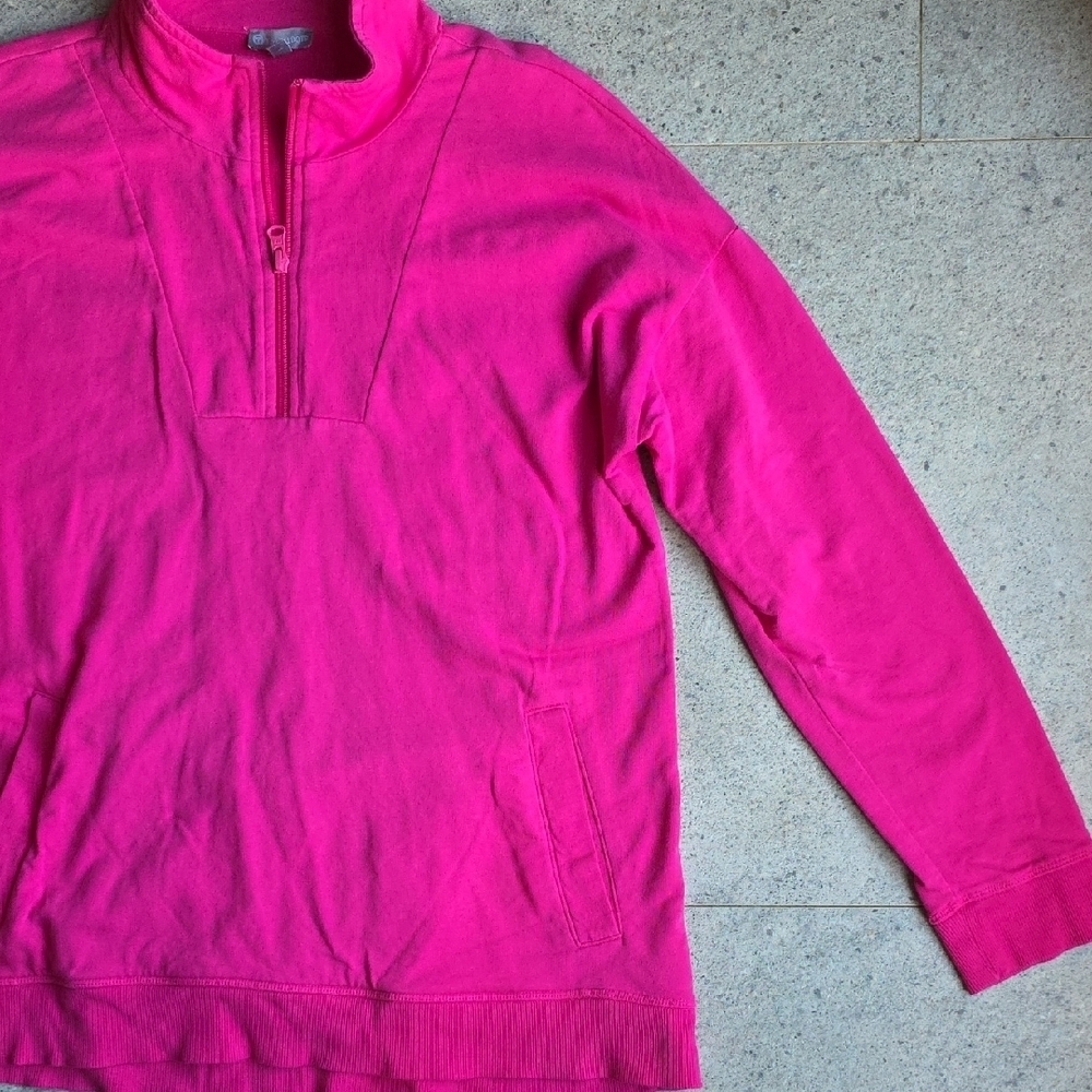 Talbots Fuchsia Quarter-Zip Sweatshirt - Picture 6 of 7